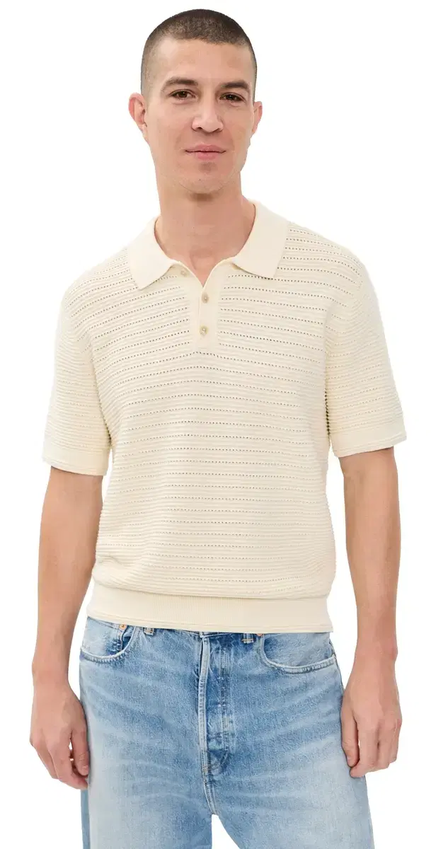 Madewell hort leeve titch Interest Polo Antique Cream