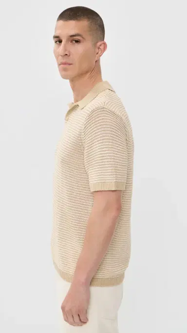 Taylor Stitch The Valencia Sweater Polo Sand Stripe 46 | Thumbnail 4 Taylor Stitch The Valencia Sweater Polo Sand Stripe 46 | Thumbnail 4