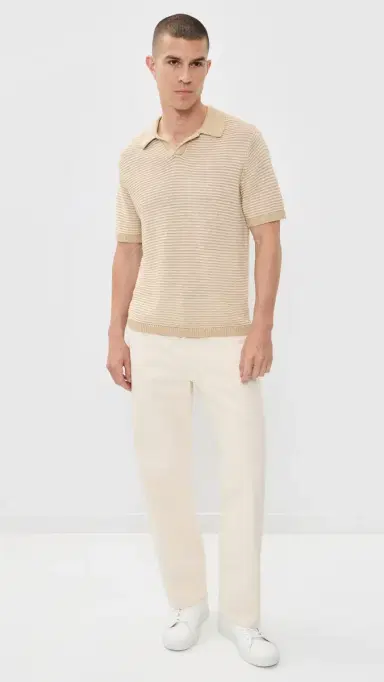 Taylor Stitch The Valencia Sweater Polo Sand Stripe 46 | Thumbnail 5 Taylor Stitch The Valencia Sweater Polo Sand Stripe 46 | Thumbnail 5