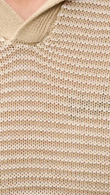 Taylor Stitch The Valencia Sweater Polo Sand Stripe 46 | Thumbnail 6 Taylor Stitch The Valencia Sweater Polo Sand Stripe 46 | Thumbnail 6
