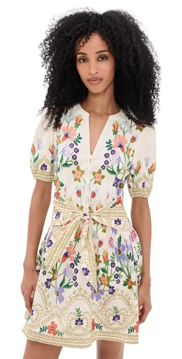 Shoshanna Tinsley Dress Lilac/Tangerine/Sand
