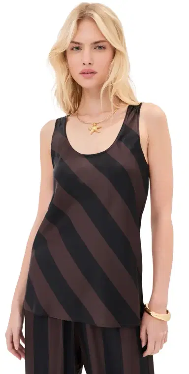 LE BOP Esmes Tank Chocolate/Black Stripe | Thumbnail 1 LE BOP Esmes Tank Chocolate/Black Stripe | Thumbnail 1