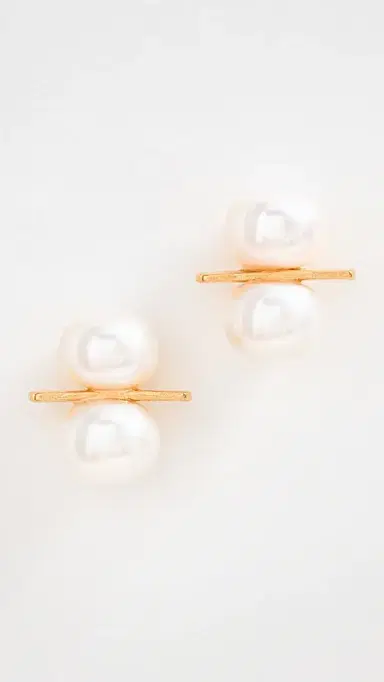 Brinker + Eliza Mallow Studs Pearl | Thumbnail 2