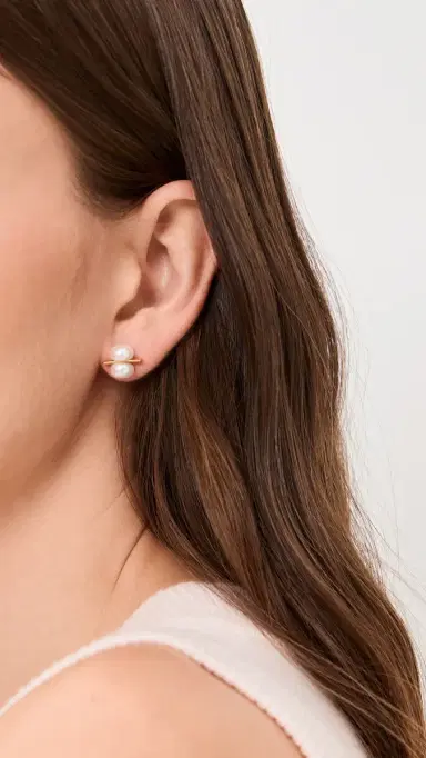 Brinker + Eliza Mallow Studs Pearl | Thumbnail 3