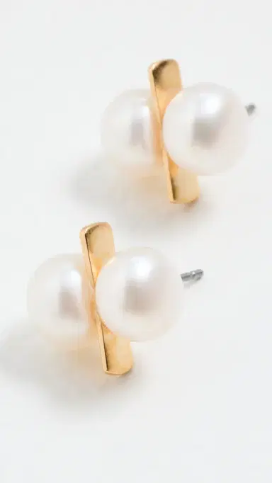 Brinker + Eliza Mallow Studs Pearl | Thumbnail 4