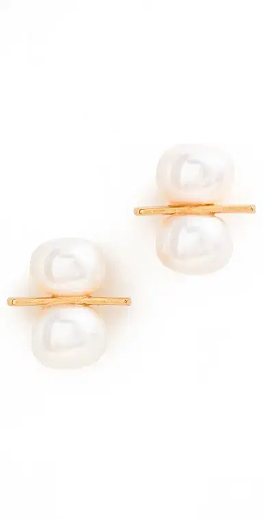 Brinker + Eliza Mallow Studs Pearl | Thumbnail 1