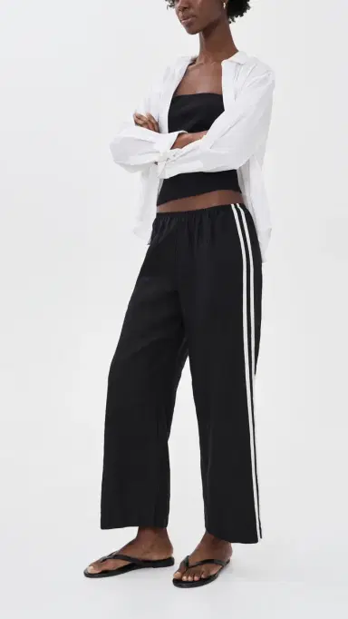 DONNI. The inen Crop Racer Stripe Pants Jet | Thumbnail 2 DONNI. The inen Crop Racer Stripe Pants Jet | Thumbnail 2