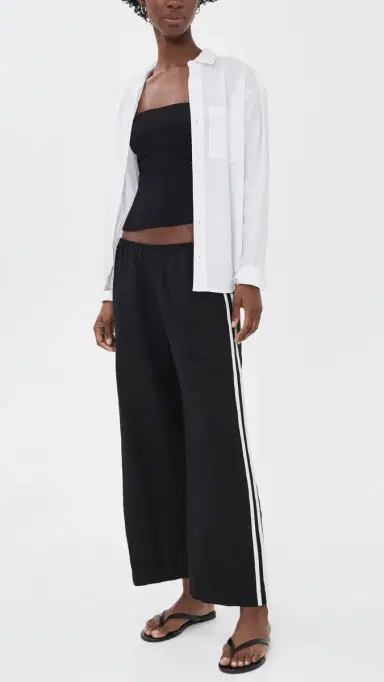 DONNI. The inen Crop Racer Stripe Pants Jet | Thumbnail 6 DONNI. The inen Crop Racer Stripe Pants Jet | Thumbnail 6