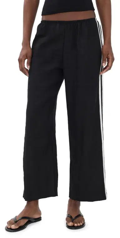 DONNI. The inen Crop Racer Stripe Pants Jet | Thumbnail 1 DONNI. The inen Crop Racer Stripe Pants Jet | Thumbnail 1