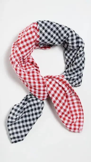 LE BOP Gingham Check Bandana Red/Navy Check One Size | Thumbnail 3