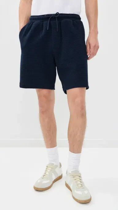 Wax London am Textured Interlock Shorts 8 Navy | Thumbnail 2 Wax London am Textured Interlock Shorts 8 Navy | Thumbnail 2