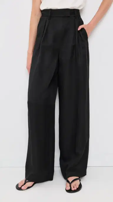 Anine Bing Lou Trousers Black Linen Blend | Thumbnail 2