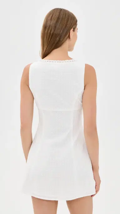 GOOD AMERICAN The Eyelet Mini Dress White001 L | Thumbnail 3