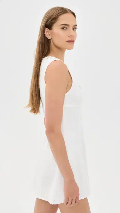 GOOD AMERICAN The Eyelet Mini Dress White001 L | Thumbnail 4