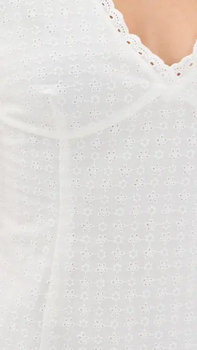 GOOD AMERICAN The Eyelet Mini Dress White001 L | Thumbnail 6