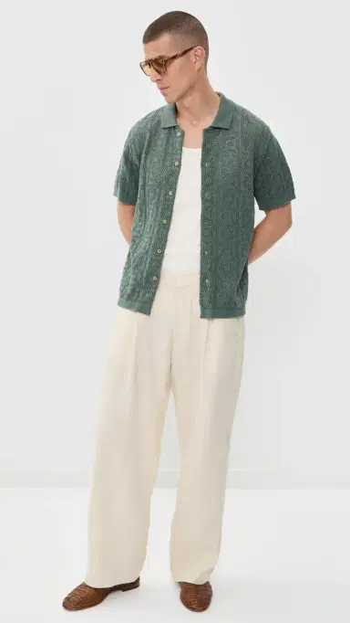 Taylor Stitch The Monterrey Sweater Polo Sea Green Crochet 44 | Thumbnail 5