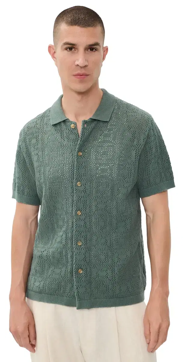 The Monterrey Sweater Polo Sea Green Crochet