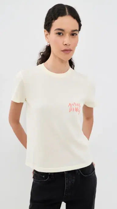 Anine Bing Shelley Surfer Tee Washed Buttercream M | Thumbnail 2