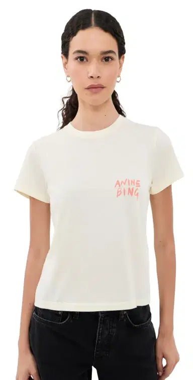 Anine Bing Shelley Surfer Tee Washed Buttercream M | Thumbnail 1