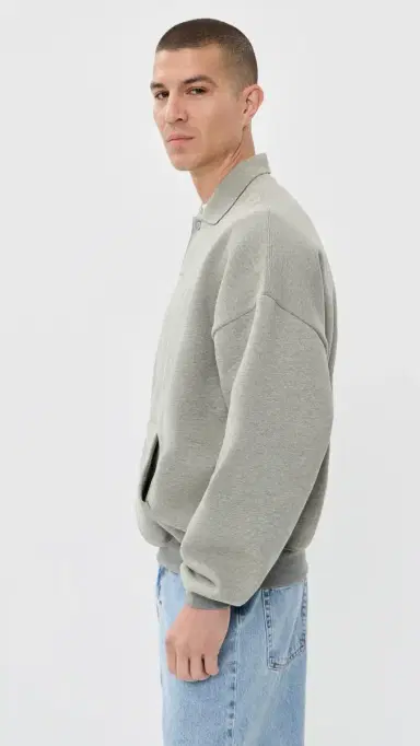 Fear of god ignature 90s Polo Sweatshirt Concrete Heather/Dark Concrete | Thumbnail 4 Fear of god ignature 90s Polo Sweatshirt Concrete Heather/Dark Concrete | Thumbnail 4