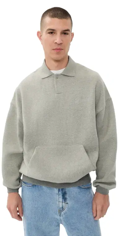 Fear of god ignature 90s Polo Sweatshirt Concrete Heather/Dark Concrete | Thumbnail 1 Fear of god ignature 90s Polo Sweatshirt Concrete Heather/Dark Concrete | Thumbnail 1