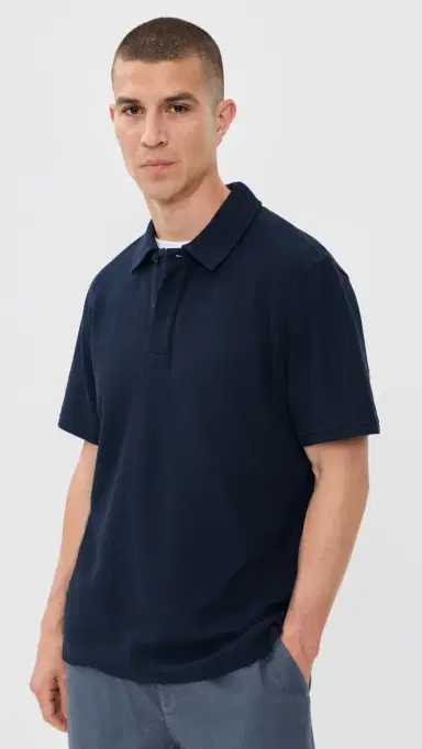 Wax London Mini Texture Shore Polo Navy | Thumbnail 2