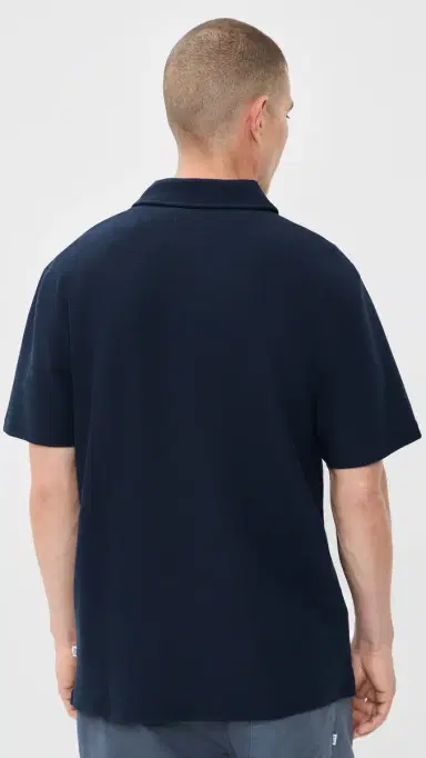 Wax London Mini Texture Shore Polo Navy | Thumbnail 3