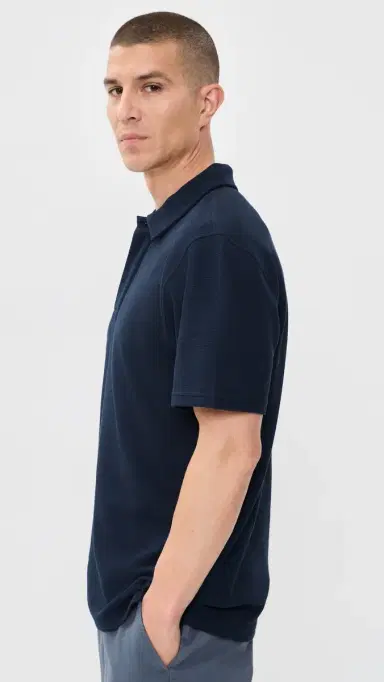 Wax London Mini Texture Shore Polo Navy | Thumbnail 4
