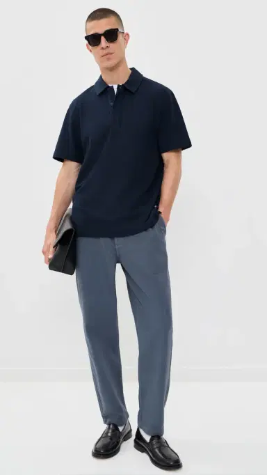 Wax London Mini Texture Shore Polo Navy | Thumbnail 5