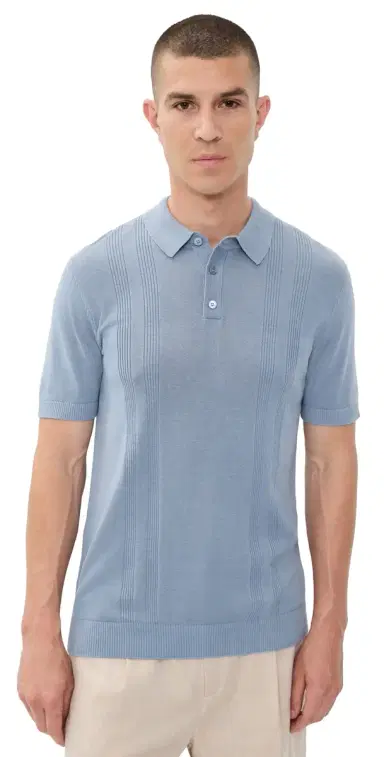 Onia Silk Blend Ribbed Knit Polo | Thumbnail 1 Onia Silk Blend Ribbed Knit Polo | Thumbnail 1