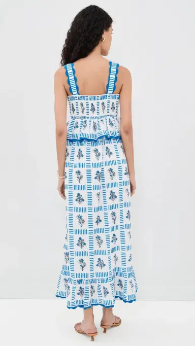 Saylor Vonda Dress Blue/Crme | Thumbnail 3