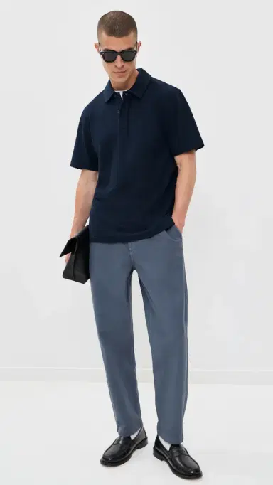 Wax London Kurt Pull On Trousers Petrol Blue 32 | Thumbnail 5