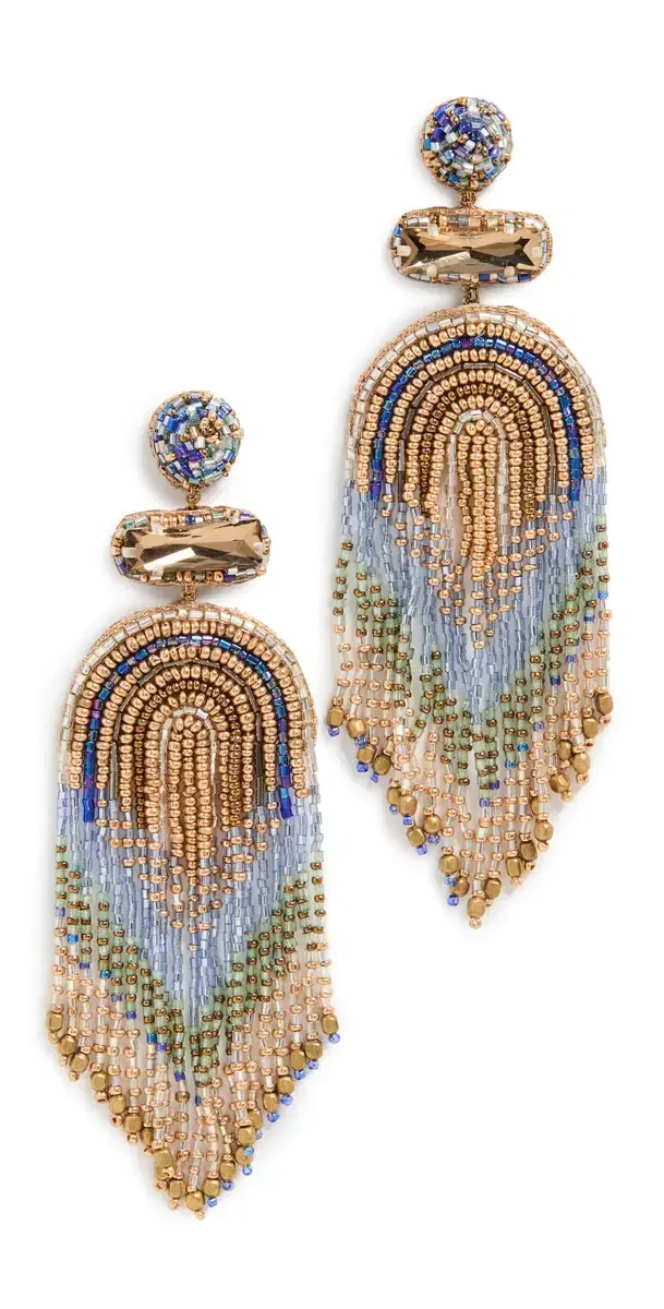 Deepa Gurnani Deepa by  Ishani Earrings Blue One Size