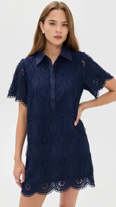 English Factory Navy Mini Dress Navy L | Thumbnail 2