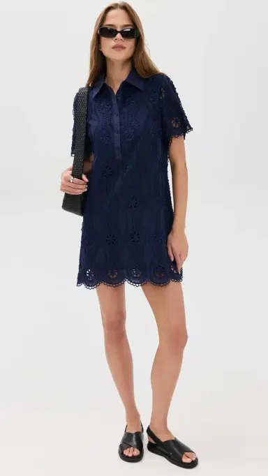 English Factory Navy Mini Dress Navy L | Thumbnail 5