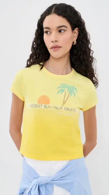 MOTHER The Itty Bitty Ringer Tee Desert Sun Palm | Thumbnail 2 MOTHER The Itty Bitty Ringer Tee Desert Sun Palm | Thumbnail 2