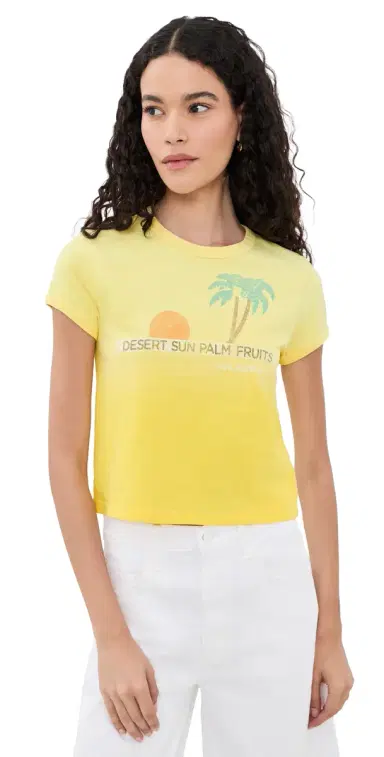 MOTHER The Itty Bitty Ringer Tee Desert Sun Palm | Thumbnail 1 MOTHER The Itty Bitty Ringer Tee Desert Sun Palm | Thumbnail 1