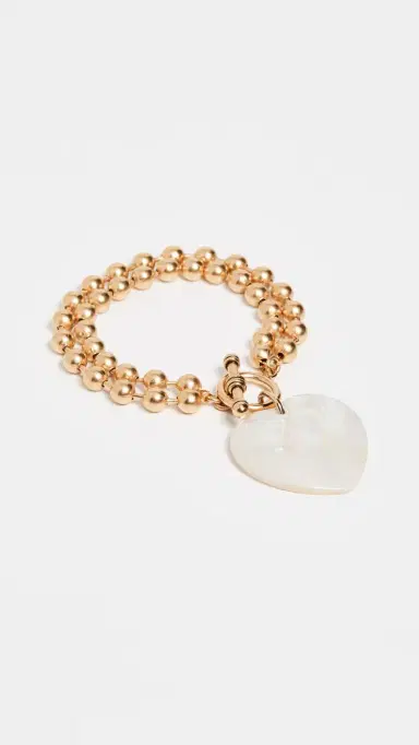 Brinker + Eliza Heart On Your Sleeve Bracelet Gold/Pearl | Thumbnail 2