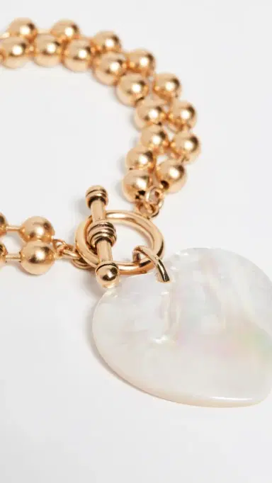 Brinker + Eliza Heart On Your Sleeve Bracelet Gold/Pearl | Thumbnail 4