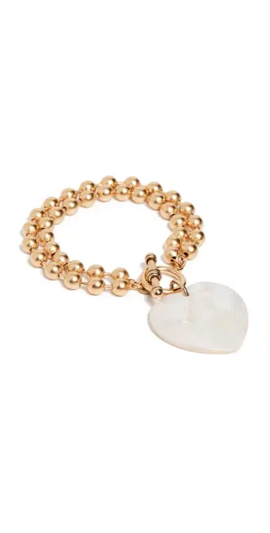 Brinker + Eliza Heart On Your Sleeve Bracelet Gold/Pearl | Thumbnail 1