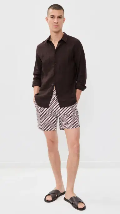 Onia Charles wim Trunks 7 iena Geo Chocolate Multi | Thumbnail 5