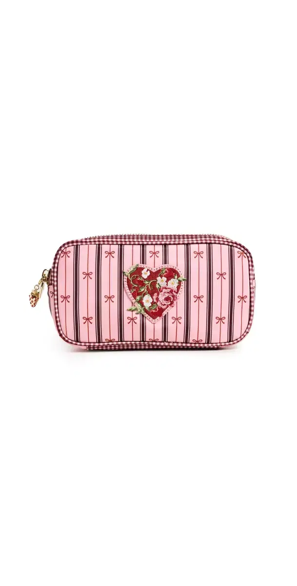 Stoney Clover Lane Agua Bendita x  Stripe Bow Small Pouch Stripe Bow One Size