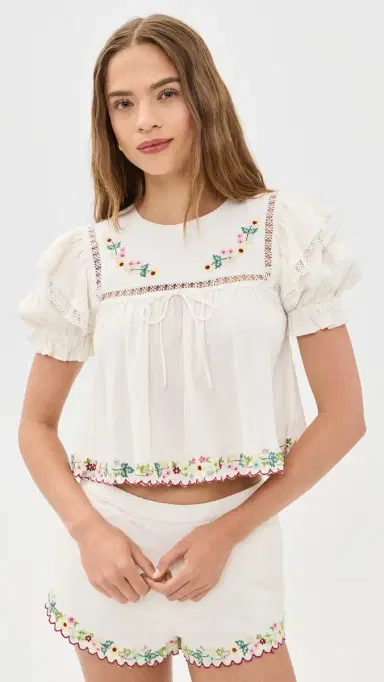 For Love & Lemons Leah Top Cream | Thumbnail 2 For Love & Lemons Leah Top Cream | Thumbnail 2