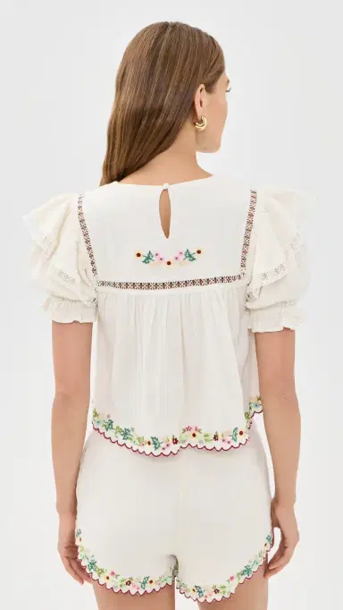 For Love & Lemons Leah Top Cream | Thumbnail 3 For Love & Lemons Leah Top Cream | Thumbnail 3