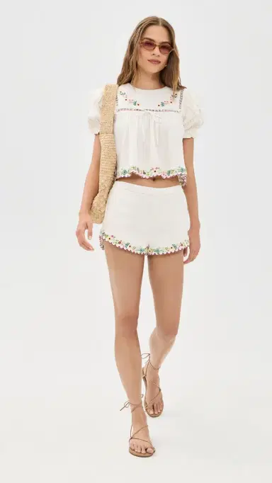 For Love & Lemons Leah Top Cream | Thumbnail 5 For Love & Lemons Leah Top Cream | Thumbnail 5