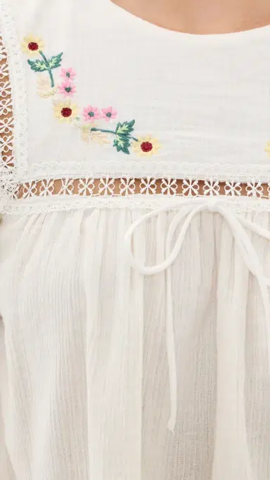 For Love & Lemons Leah Top Cream | Thumbnail 6 For Love & Lemons Leah Top Cream | Thumbnail 6