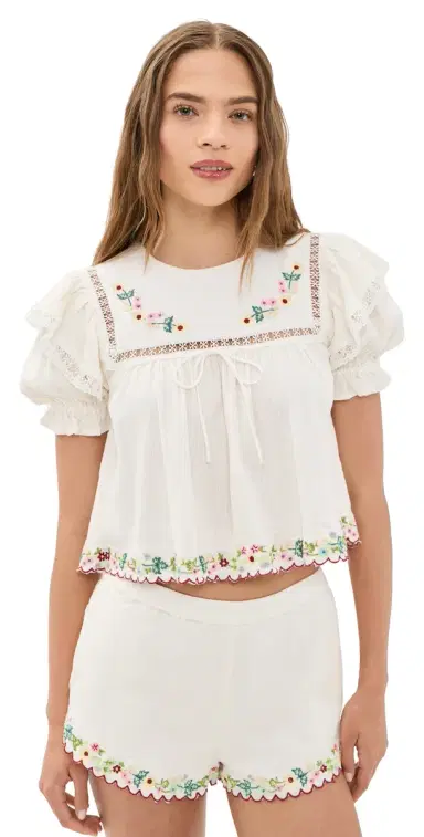 For Love & Lemons Leah Top Cream | Thumbnail 1 For Love & Lemons Leah Top Cream | Thumbnail 1