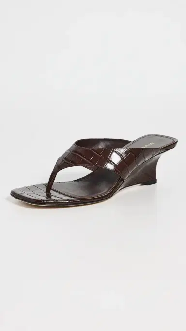 Stuart Weitzman Vinnie Wedge Sandals 50mmm Walnut | Thumbnail 2
