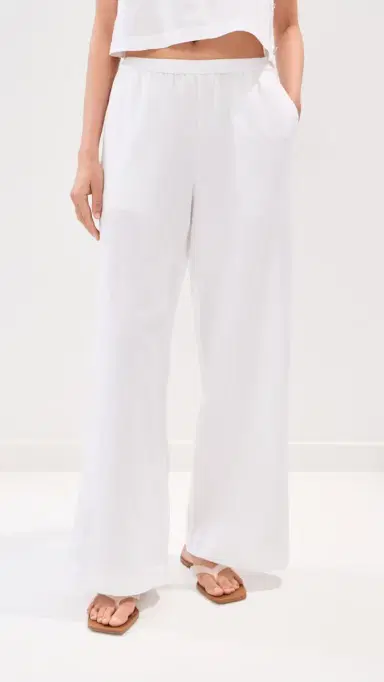 LE BOP Margot Linen Wide eg Pants White | Thumbnail 2
