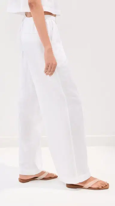 LE BOP Margot Linen Wide eg Pants White | Thumbnail 4